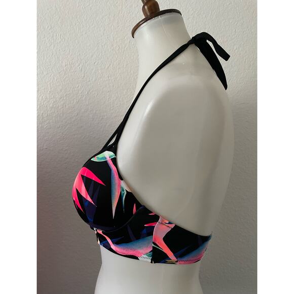 Victoria's Secret Swim Bikini Top Plunge Multicolor Floral Swimwear - Picture 3 of 5